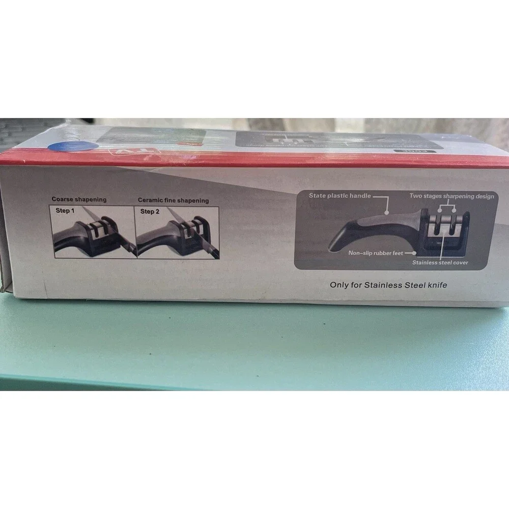 As Seen on  Tv kitchen Knife Sharpener Handheld 3-slot Sharpener System Tool